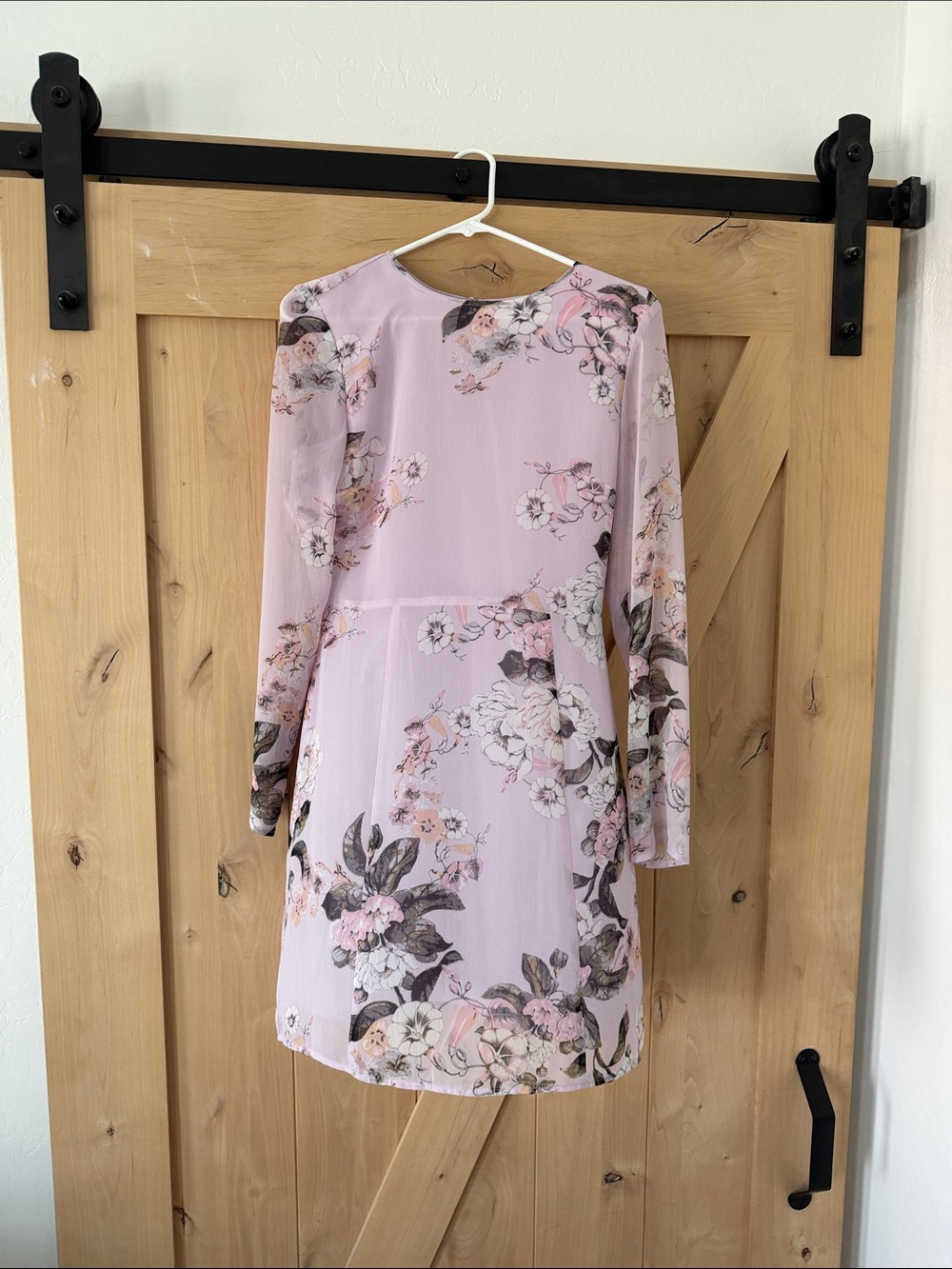 Leith - Pink Floral Long-Sleeve Shift Dress
